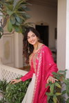 Ka 1231 Roman Sequence Embroidered Work Gown With Dupatta